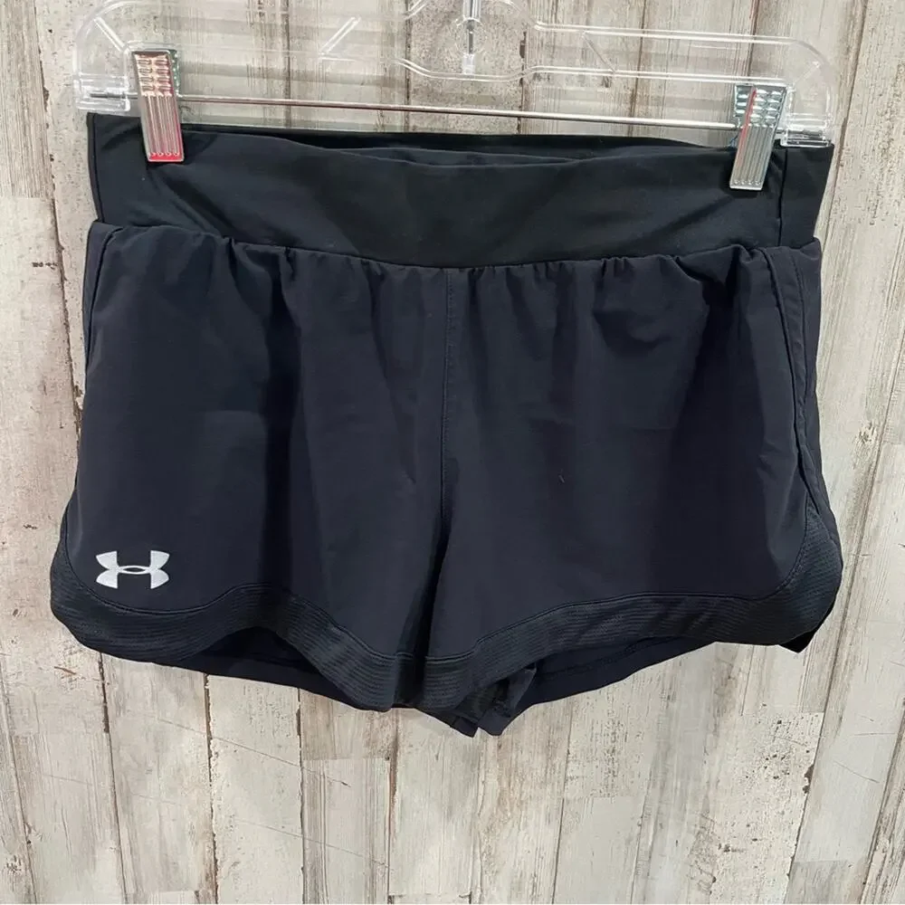 UNDER ARMOUR UA Launch SW ''Go All Day'' Shorts Black Lined Fitted